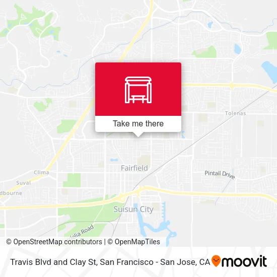 Travis Blvd and Clay St map