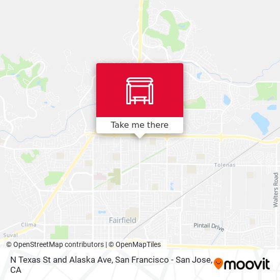 N Texas St and Alaska Ave map