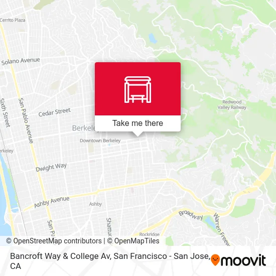 Bancroft Way & College Av map