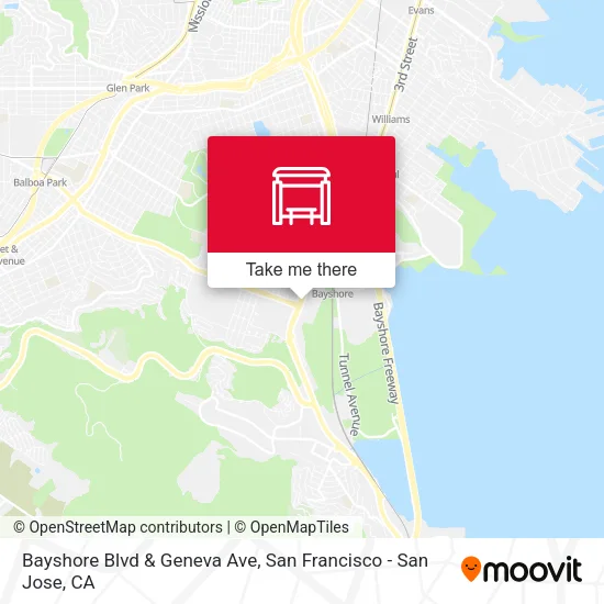 Bayshore Blvd & Geneva Ave map