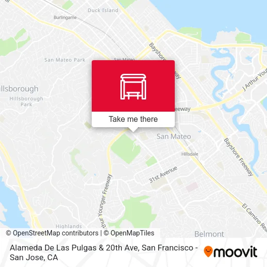 Mapa de Alameda De Las Pulgas & 20th Ave