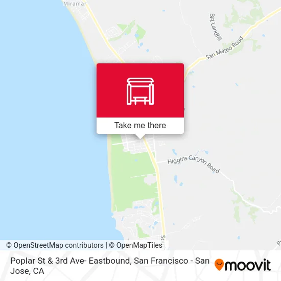 Poplar St & 3rd Ave- Eastbound map