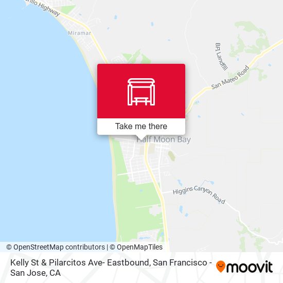 Kelly St & Pilarcitos Ave- Eastbound map