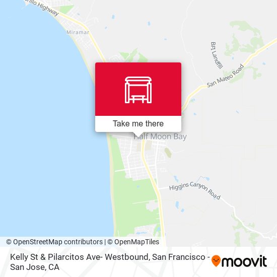 Kelly St & Pilarcitos Ave- Westbound map