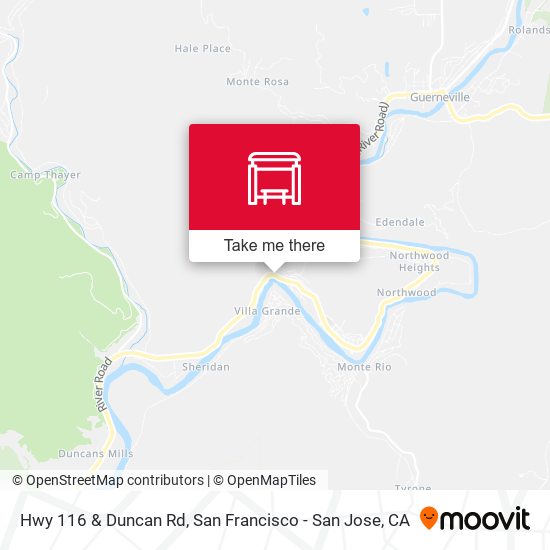 Hwy 116 & Duncan Rd map