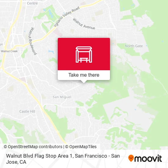 Walnut Blvd Flag Stop Area 1 map
