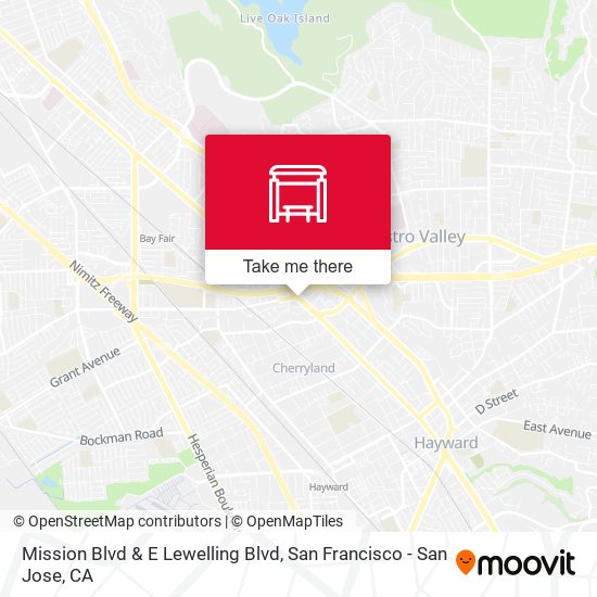 Mission Blvd & E Lewelling Blvd map