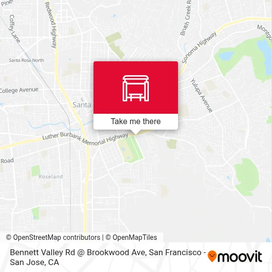 Bennett Valley Rd @ Brookwood Ave map