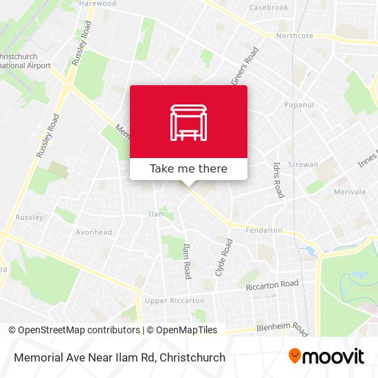 Memorial Ave Near Ilam Rd map