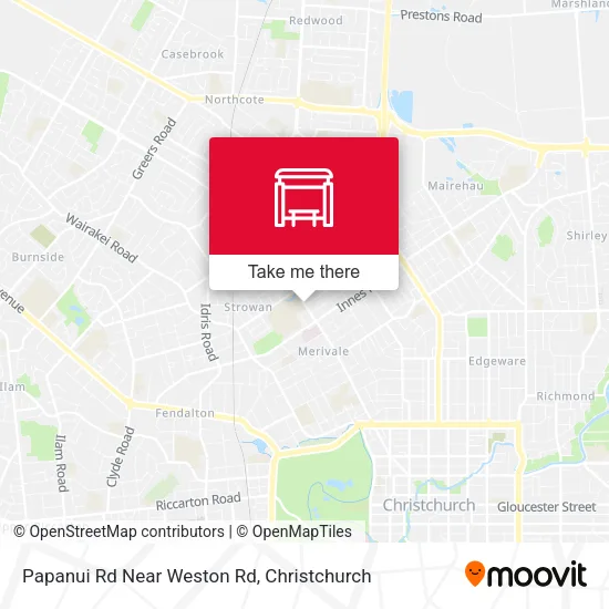 Papanui Rd Near Weston Rd map