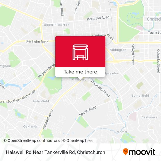 Halswell Rd Near Tankerville Rd map