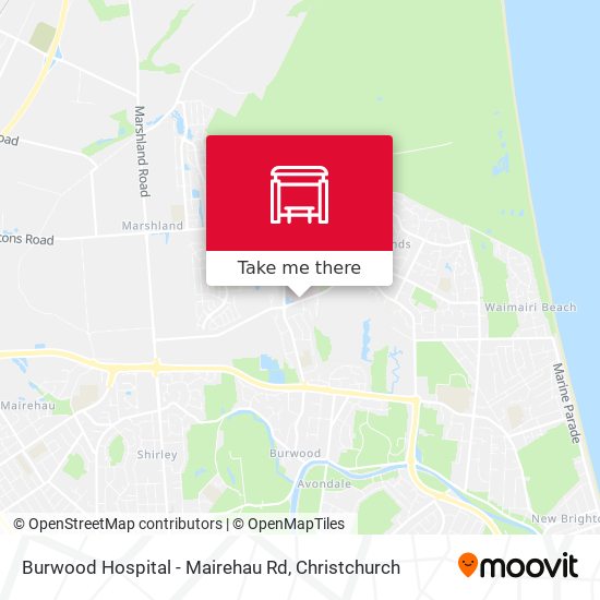 Burwood Hospital - Mairehau Rd map