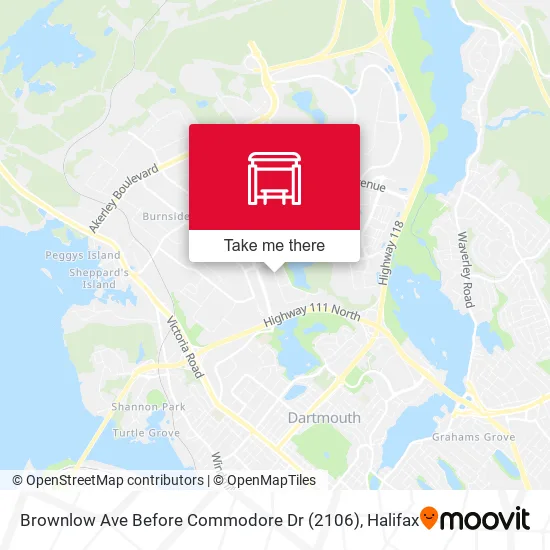 Brownlow Ave Before Commodore Dr (2106) map
