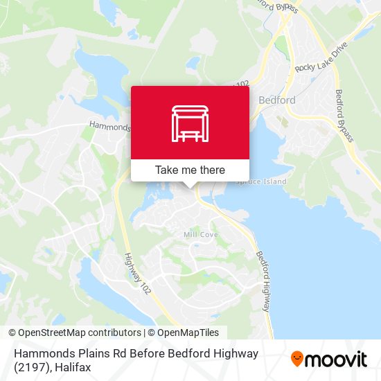 Hammonds Plains Rd Before Bedford Highway (2197) map