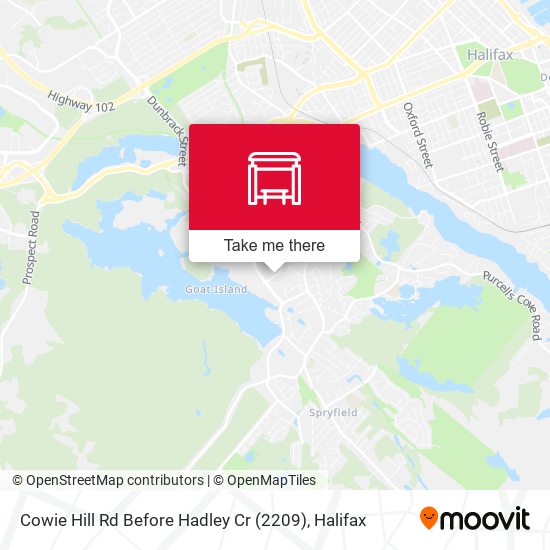 Cowie Hill Rd Before Hadley Cr (2209) map