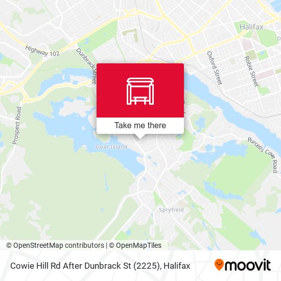 Cowie Hill Rd After Dunbrack St (2225) map