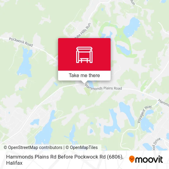 Hammonds Plains Rd Before Pockwock Rd (6806) map