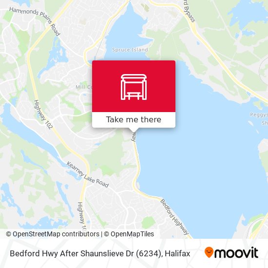 Bedford Hwy After Shaunslieve Dr (6234) map