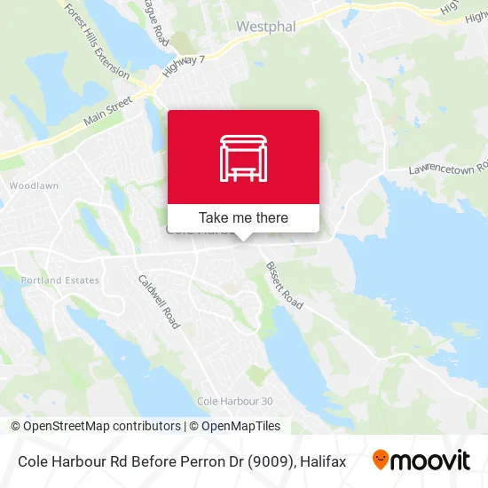Cole Harbour Rd Before Perron Dr (9009) map
