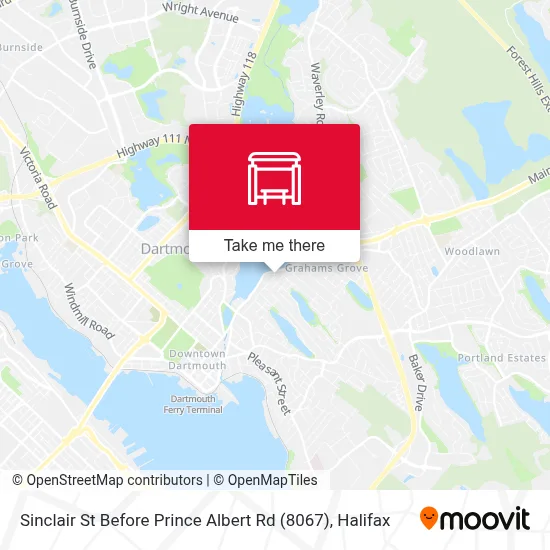 Sinclair St Before Prince Albert Rd (8067) map