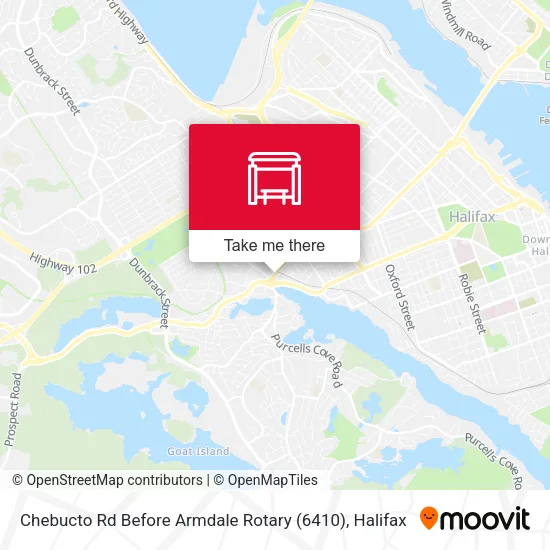 Chebucto Rd Before Armdale Rotary (6410) map