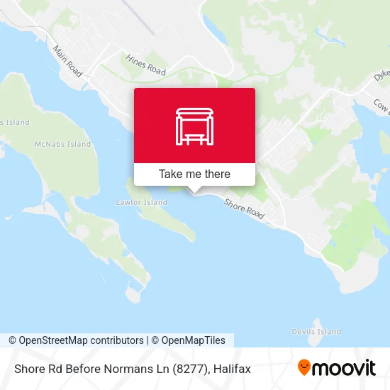 Shore Rd Before Normans Ln (8277) map