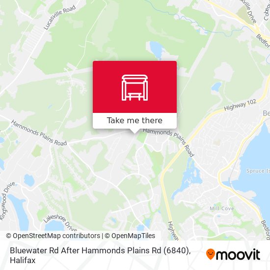 Bluewater Rd After Hammonds Plains Rd (6840) map