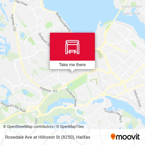 Rosedale Ave at Hillcrest St (8250) map