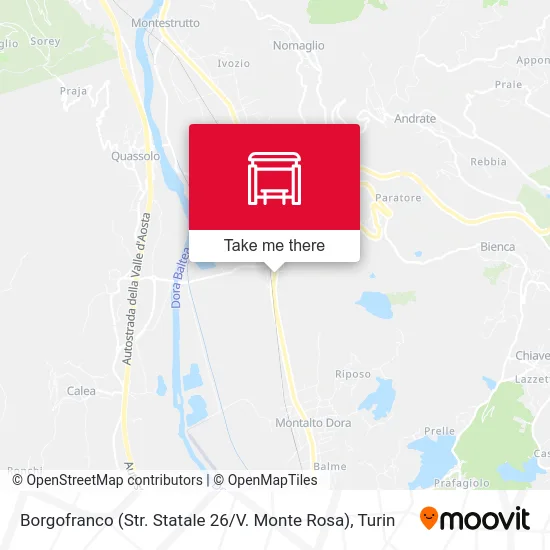 Borgofranco (State Road 26 / Monte Rosa Street) map