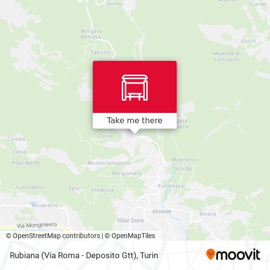 Rubiana (Via Roma - Deposito Gtt) map