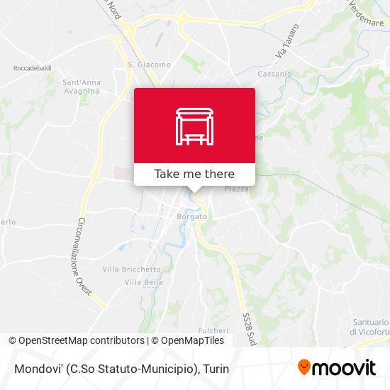 Mondovi' (C.So Statuto-Municipio) map
