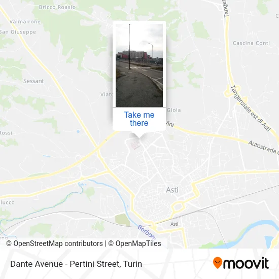 Dante Avenue - Pertini Street map