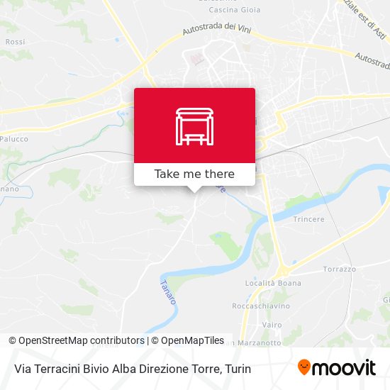 Via Terracini Bivio Alba Direzione Torre map