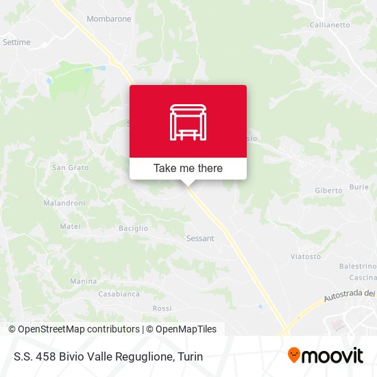 S.S. 458 Bivio Valle  Reguglione map