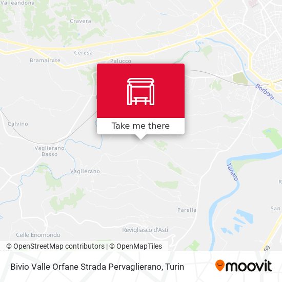 Bivio Valle Orfane Strada Pervaglierano map