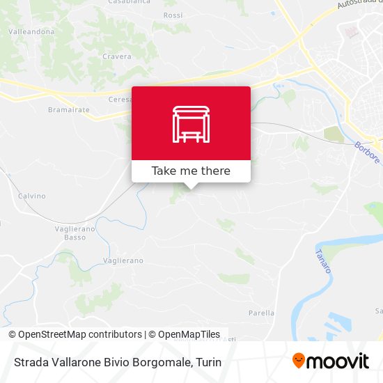 Strada Vallarone Bivio Borgomale map