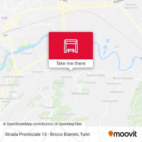 Strada Provinciale 15 - Bricco Biamini map
