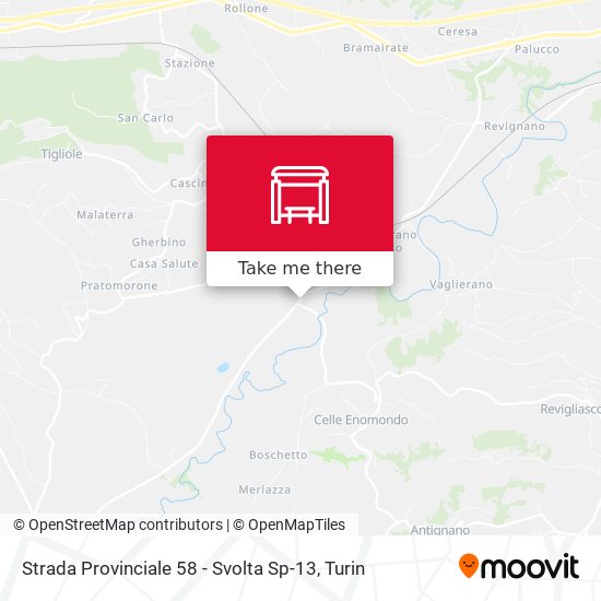 Strada Provinciale 58 - Svolta Sp-13 map