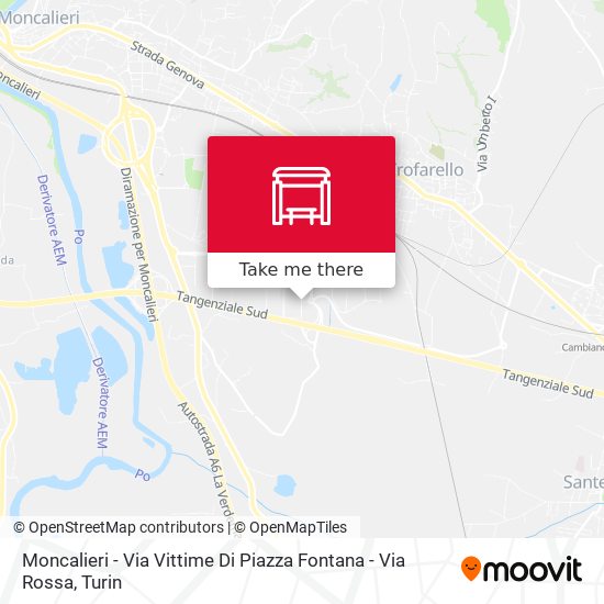 Moncalieri - Via Vittime Di Piazza Fontana - Via Rossa map