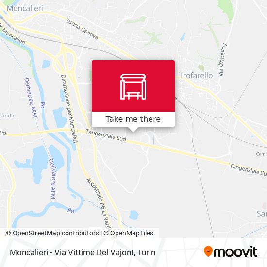 Moncalieri - Via Vittime Del Vajont map