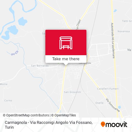 Carmagnola - Via Racconigi Angolo Via Fossano map