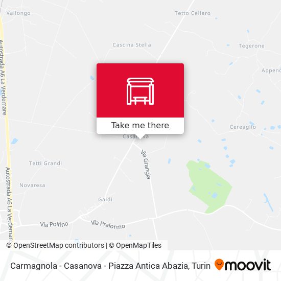 Carmagnola - Casanova - Piazza Antica Abazia map