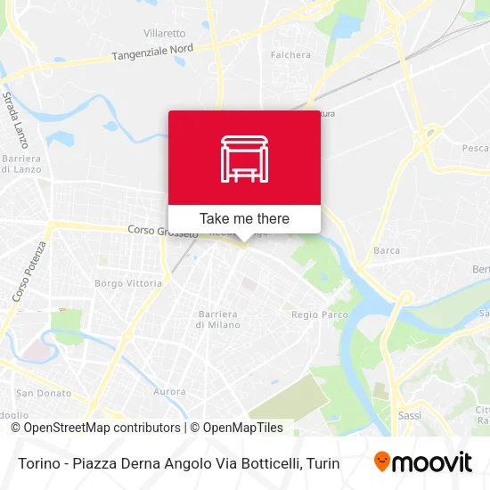 Torino - Piazza Derna Angolo Via Botticelli map