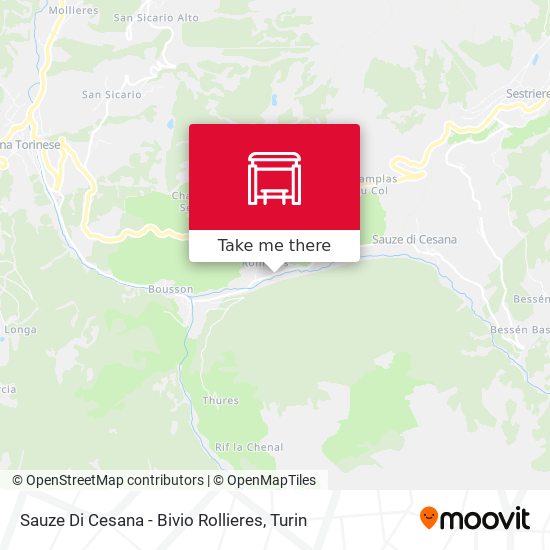 Sauze Di Cesana - Bivio Rollieres map