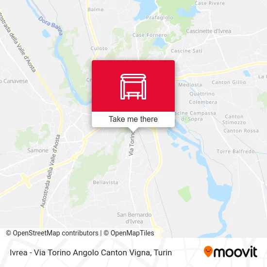 Ivrea - Via Torino Corner Canton Vigna map