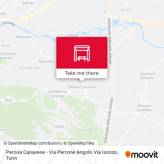 Perosa Canavese - Via Perrone Angolo Via Isonzo map