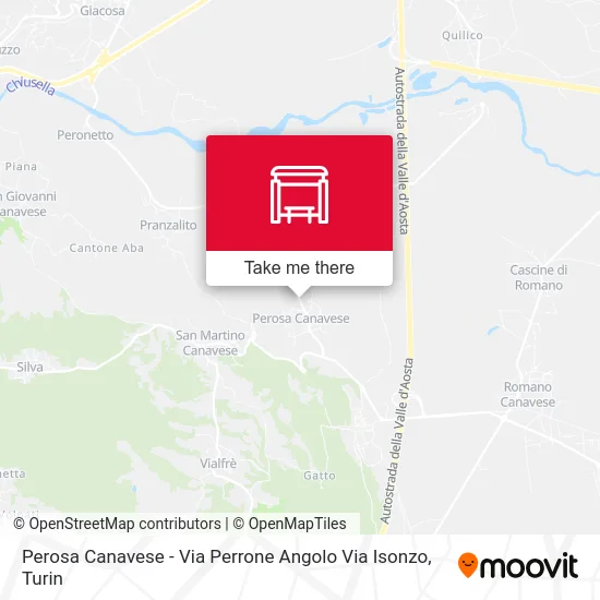 Perosa Canavese - Via Perrone Corner Via Isonzo map