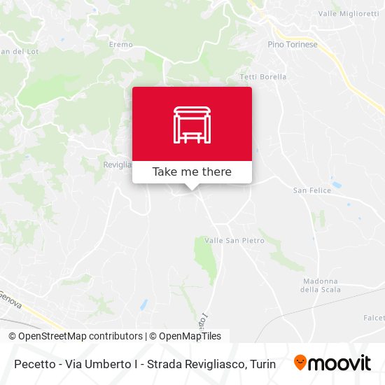 Pecetto - Via Umberto I - Strada Revigliasco map