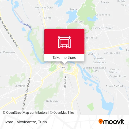 Ivrea - Transport Center map