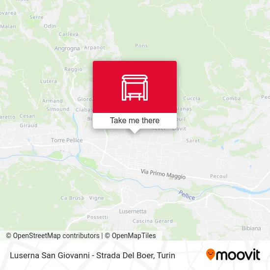 Luserna San Giovanni - Strada Del Boer map